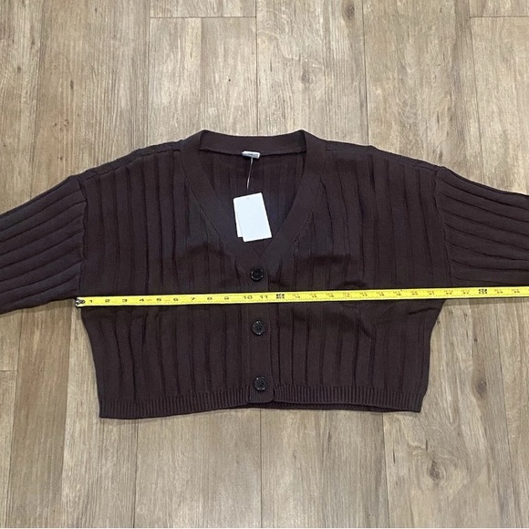 Abound-Long Sleeve Ribbed Cropped Cardigan-Women’s Size: 1X-Color: Brown-NEW!! - Picture 9 of 14